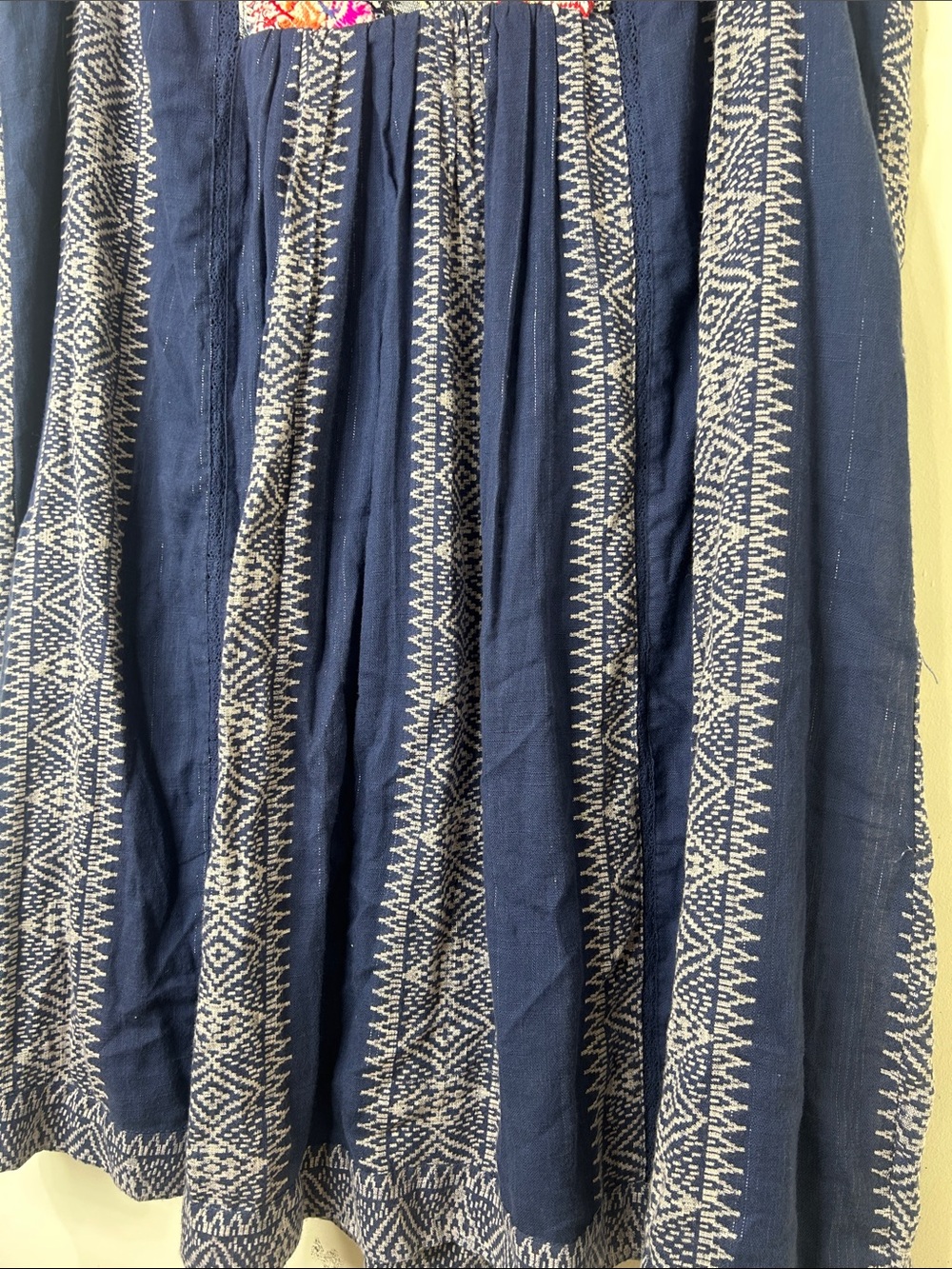 NWT Philosophy Blue Embroidered Cotton Boho Sleeveless Dress Size 1X - Picture 11 of 16